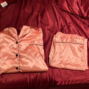Silk pink pajamas